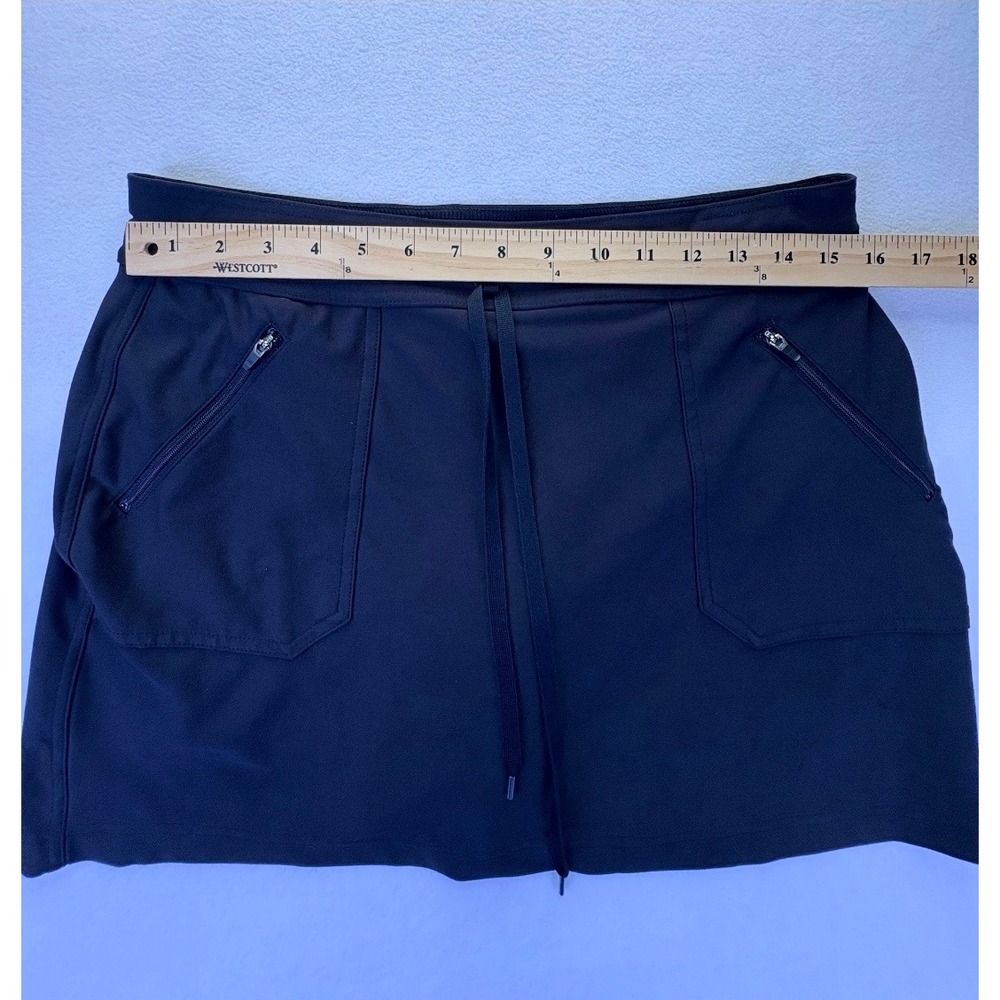 Tek Gear DryTek Women Black Athletic Skort M Drawstring Zipper Pockets Workout - Picture 5 of 7